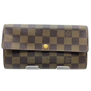 755160A Y Louis Vuitton Wallet Long Damier Ebene Portefeuille Sarah